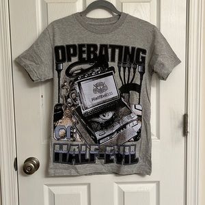 333 Half-Evil Gray Operating Short Sleeve Graphic T-shirt Size Small EUC